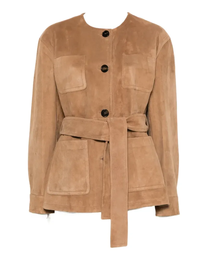 Max Mara belted suede jacket - camel - Nude Nude
