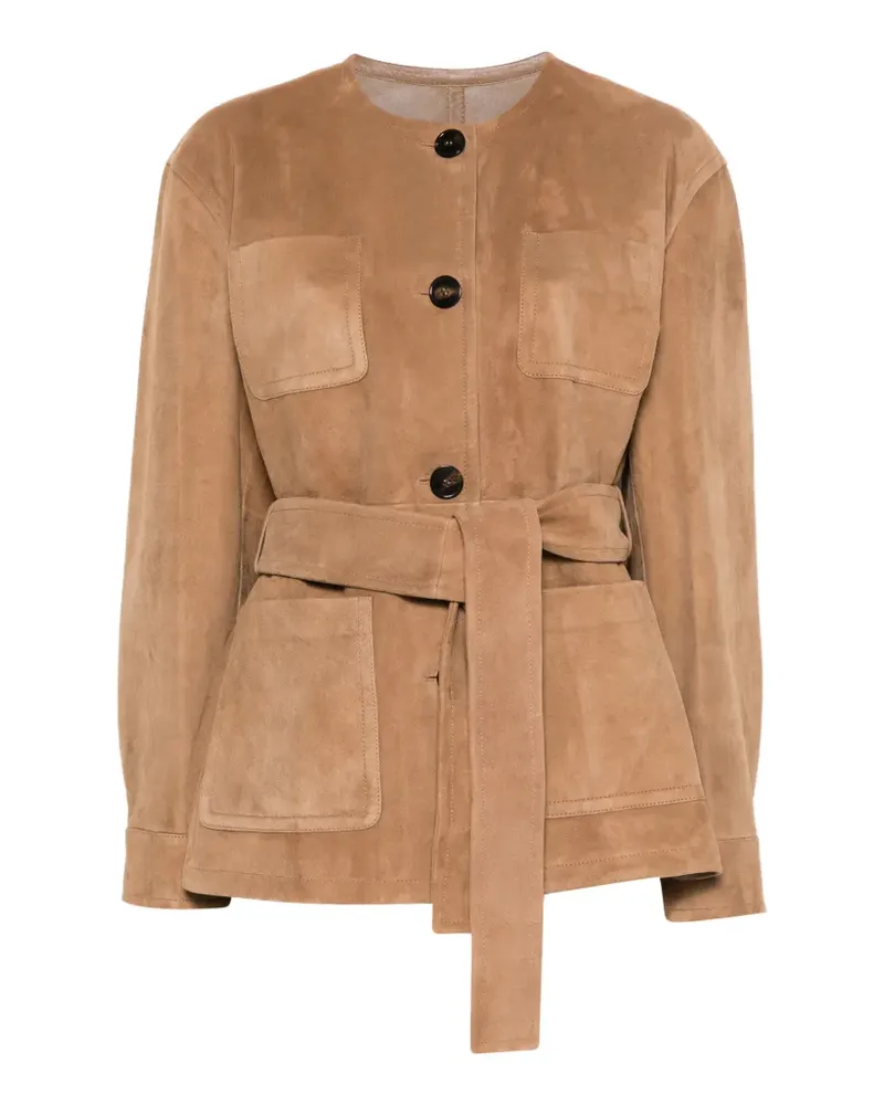 Max Mara belted suede jacket - camel - Nude Nude