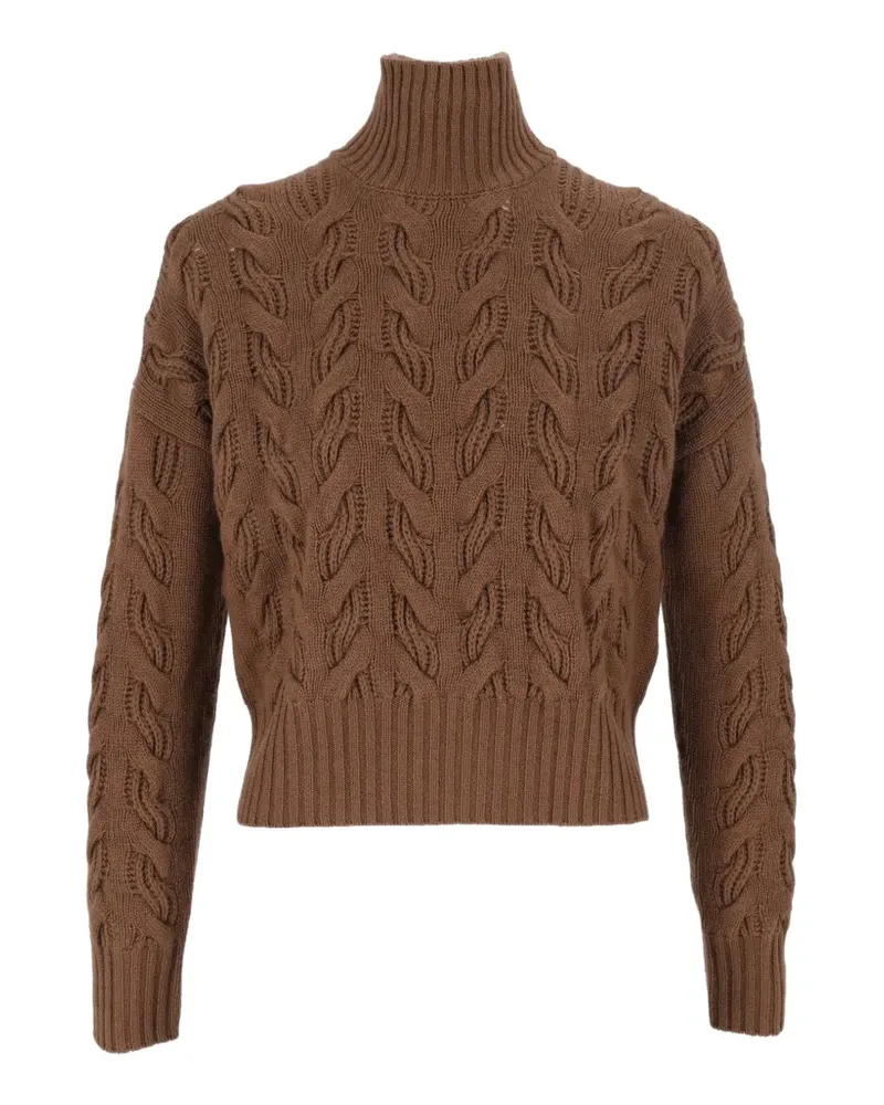 Max Mara Cosmo Pullover mit Zopfmuster - Braun Braun