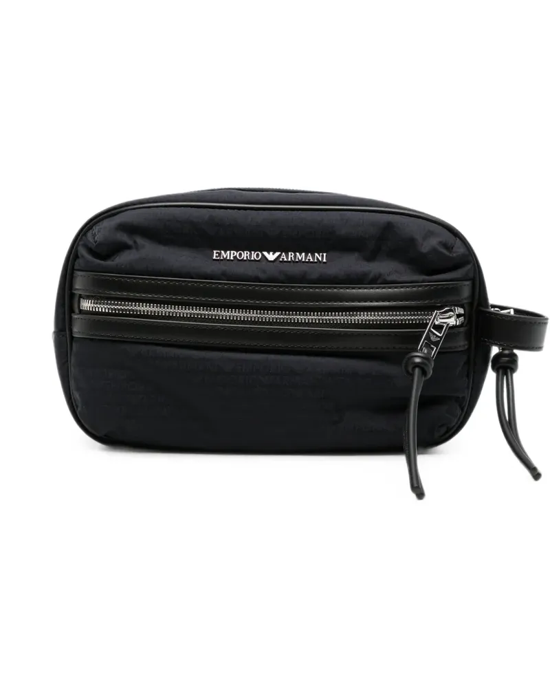 Emporio Armani Schultertasche mit Logo-Print - Blau Blau