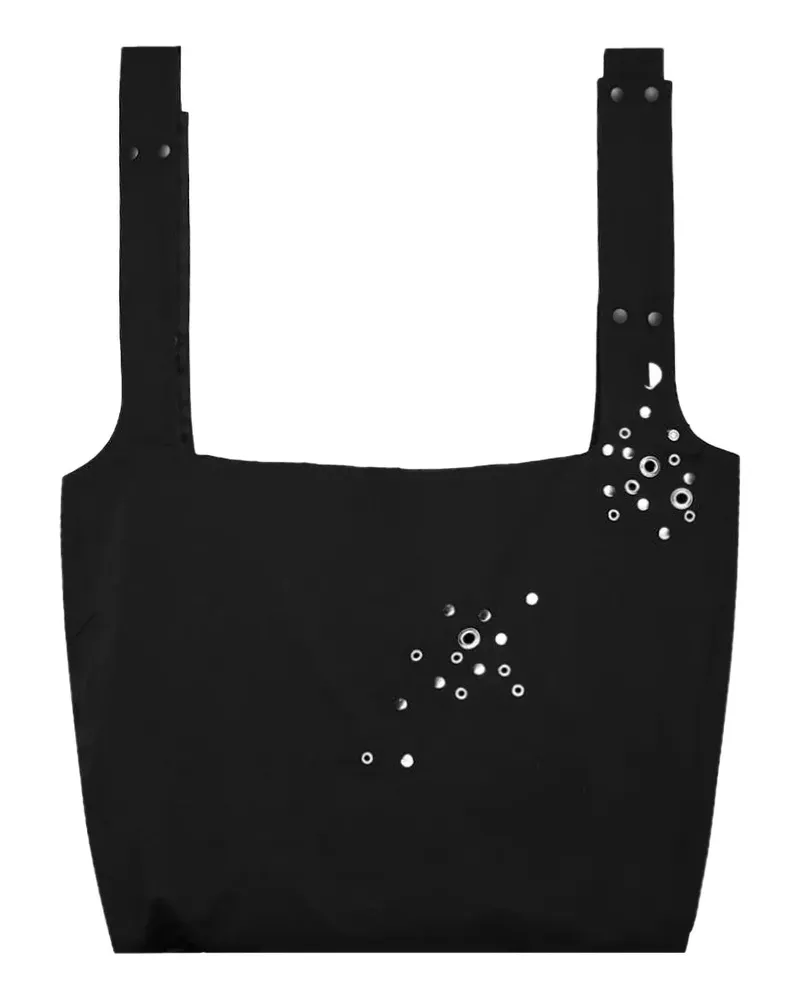 Yohji Yamamoto Tote Bag mit Ösendetail - Schwarz Schwarz