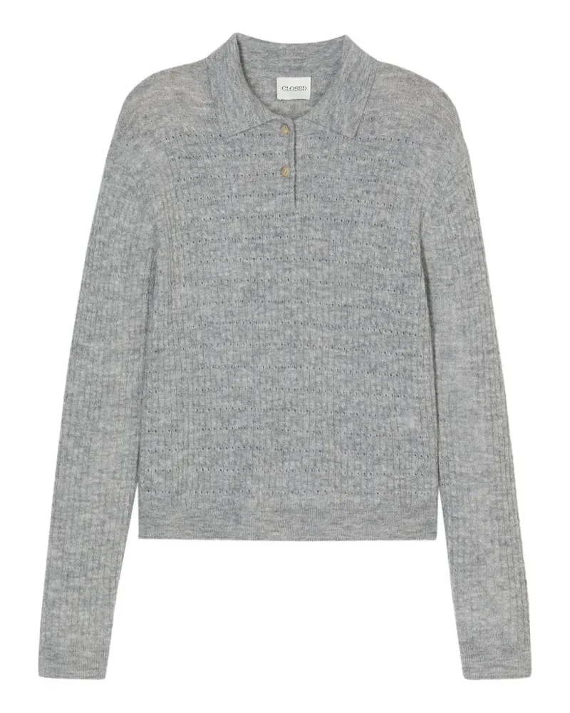 Closed Geripptes Poloshirt - Grau Grau