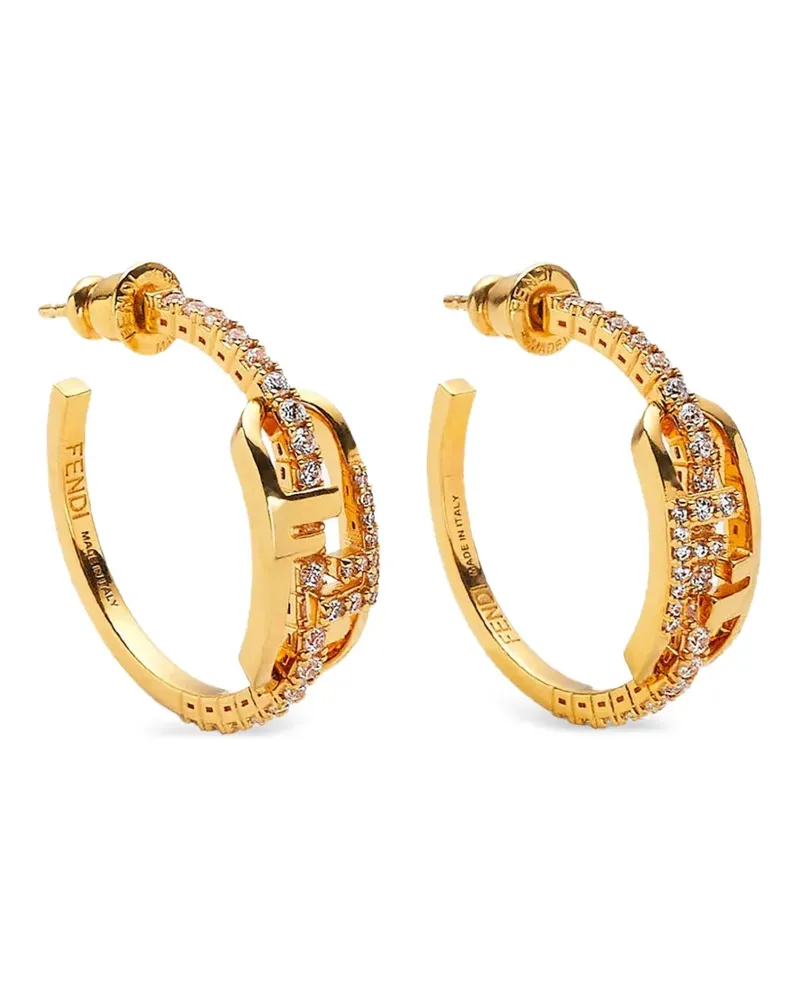 Fendi Ohrringe mit Kristallen - Gold Gold