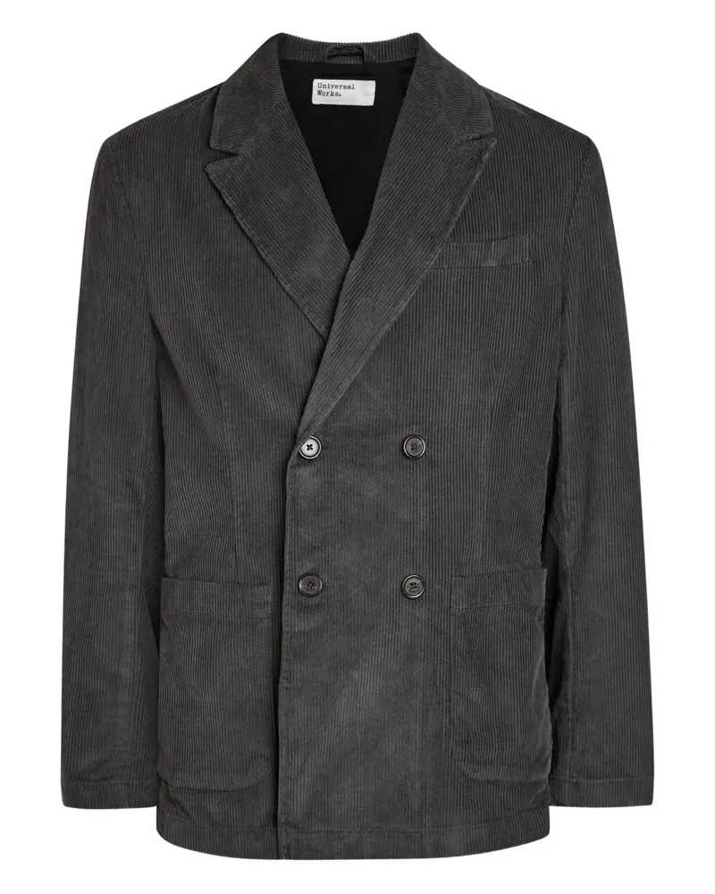 Universal Works Manor double-breasted corduroy blazer - Grau Grau