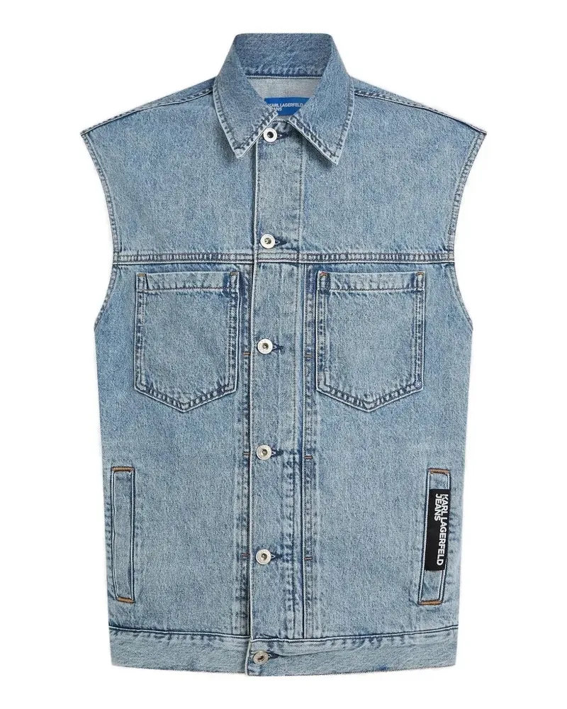 Karl Lagerfeld acid-wash sleeveless denim jacket - Blau Blau