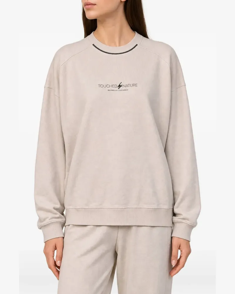 Brunello Cucinelli Sweatshirt mit tiefen Schultern - Nude Nude