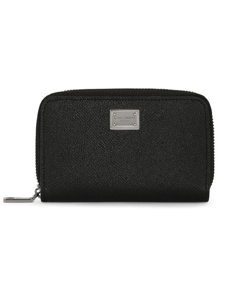 Dolce & Gabbana Portemonnaie mit Logo-Schild - Schwarz Schwarz