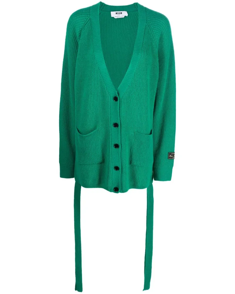 MSGM Cardigan aus geripptem Strick - Grün Grün