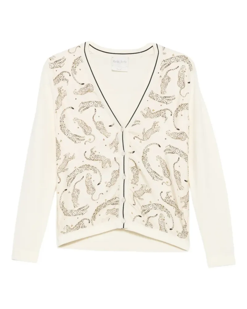forte_forte leopard-print cardigan - Nude Nude
