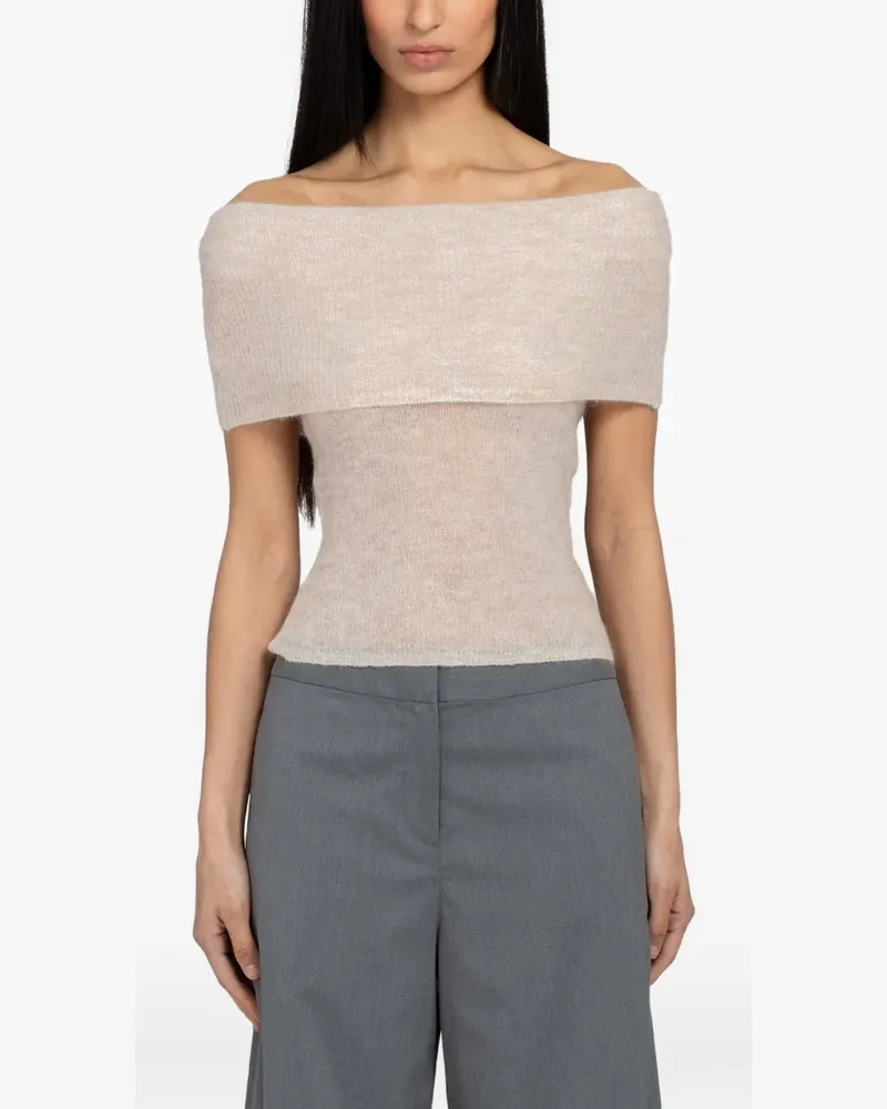 Samsøe & Samsøe Sahera off-the-shoulder foldover top - Nude Nude