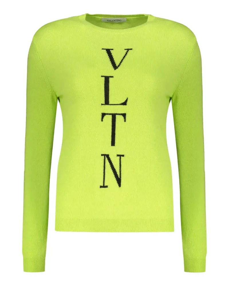 Valentino Garavani VLTN Pullover aus Wolle mit Logo-Print - Gelb Gelb