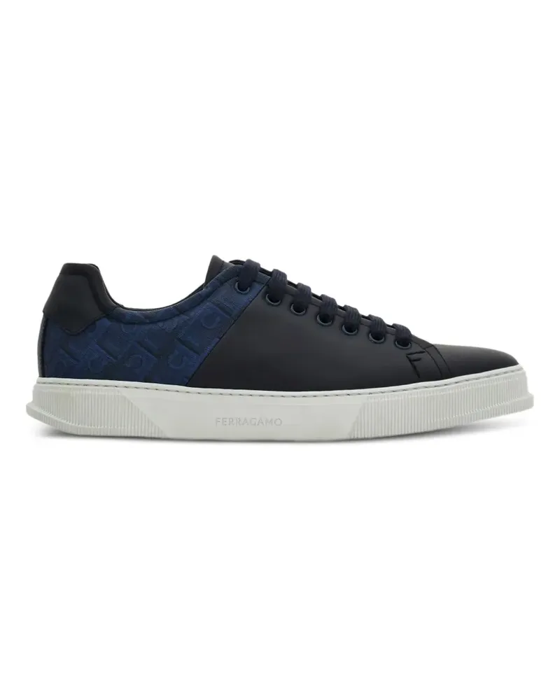Ferragamo logo-print leather sneakers - Blau Blau