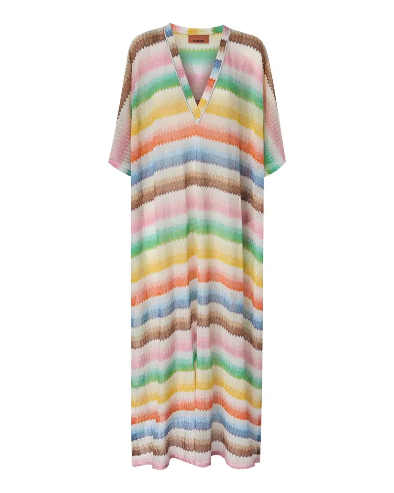 Missoni V-neck zigzag-motif cover-up - Nude Nude