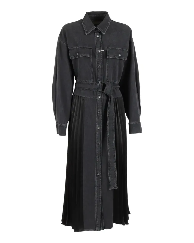 Max Mara Abito Citrato belted pleated dress - Schwarz Schwarz