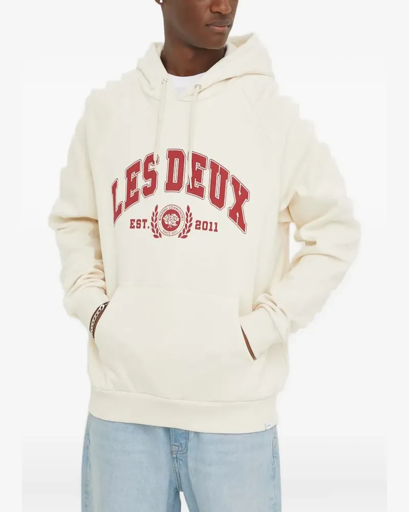 LES DEUX graphic-print hoodie - Nude Nude