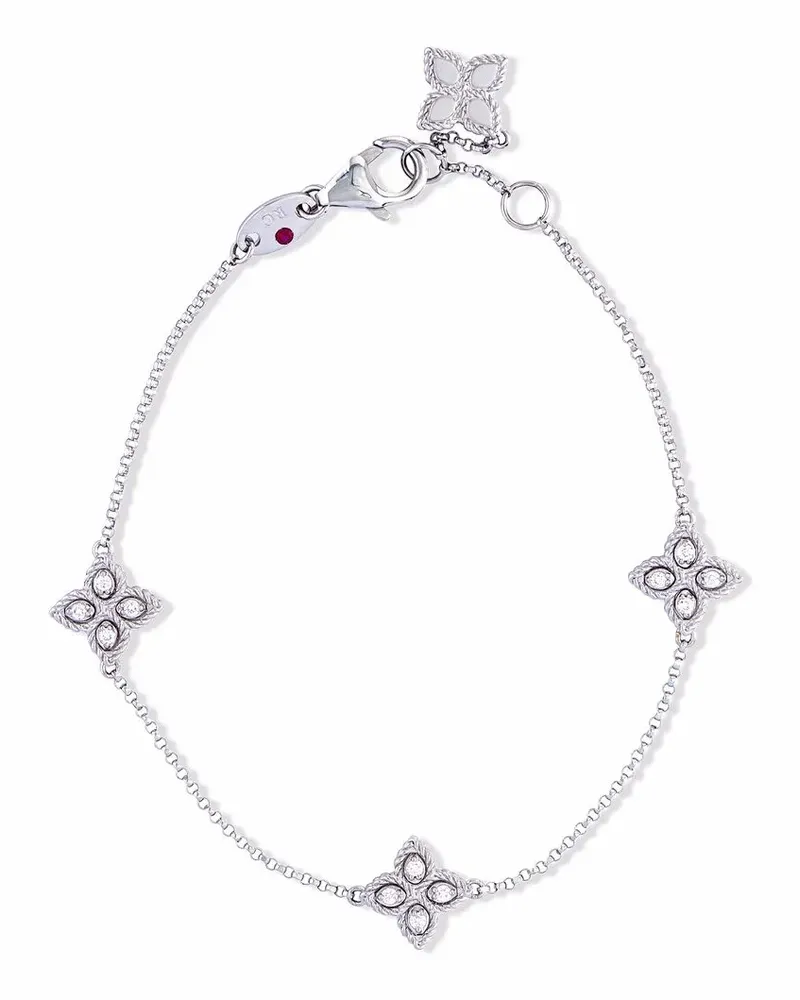 Roberto Coin 18kt Princess Flower Weißgoldarmband mit Diamanten - Silber Silber