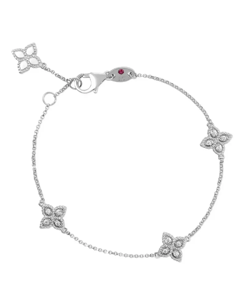 Roberto Coin 18kt Princess Flower Weißgoldarmband mit Diamanten - Silber Silber