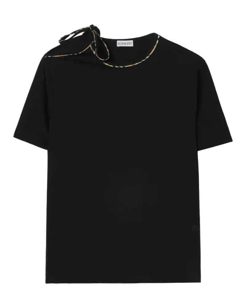 Burberry tie-sleeve cotton T-shirt - Schwarz Schwarz