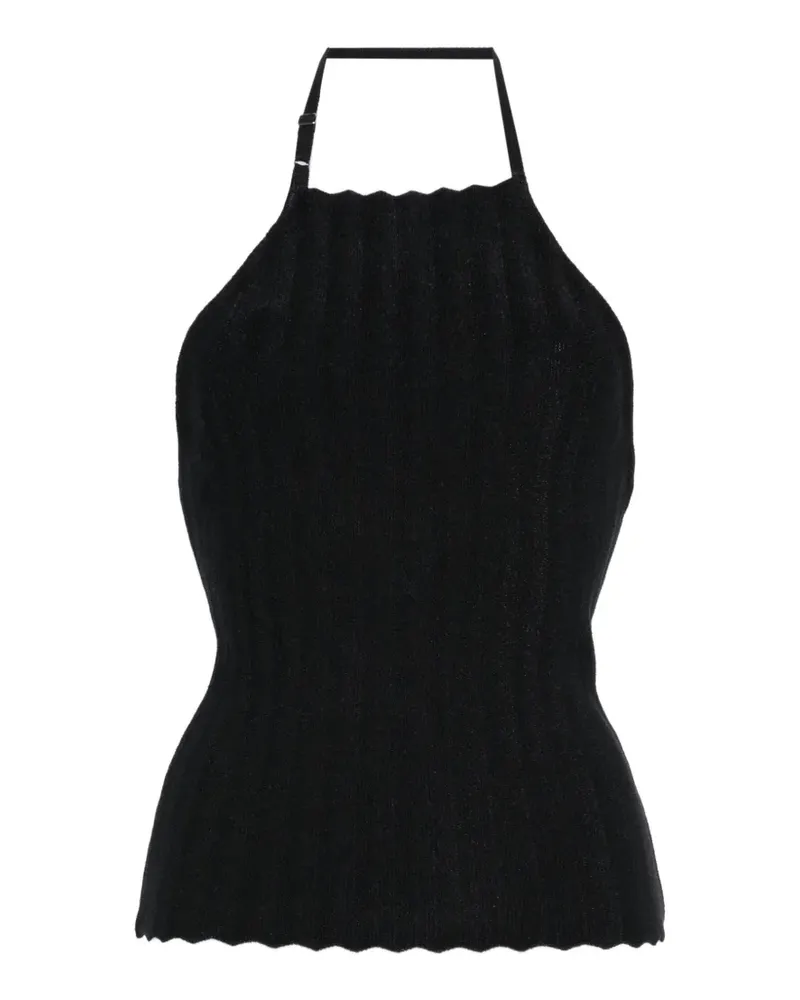 Jacquemus The Tablier Neckholder-Top mit Wellensaum - Schwarz Schwarz
