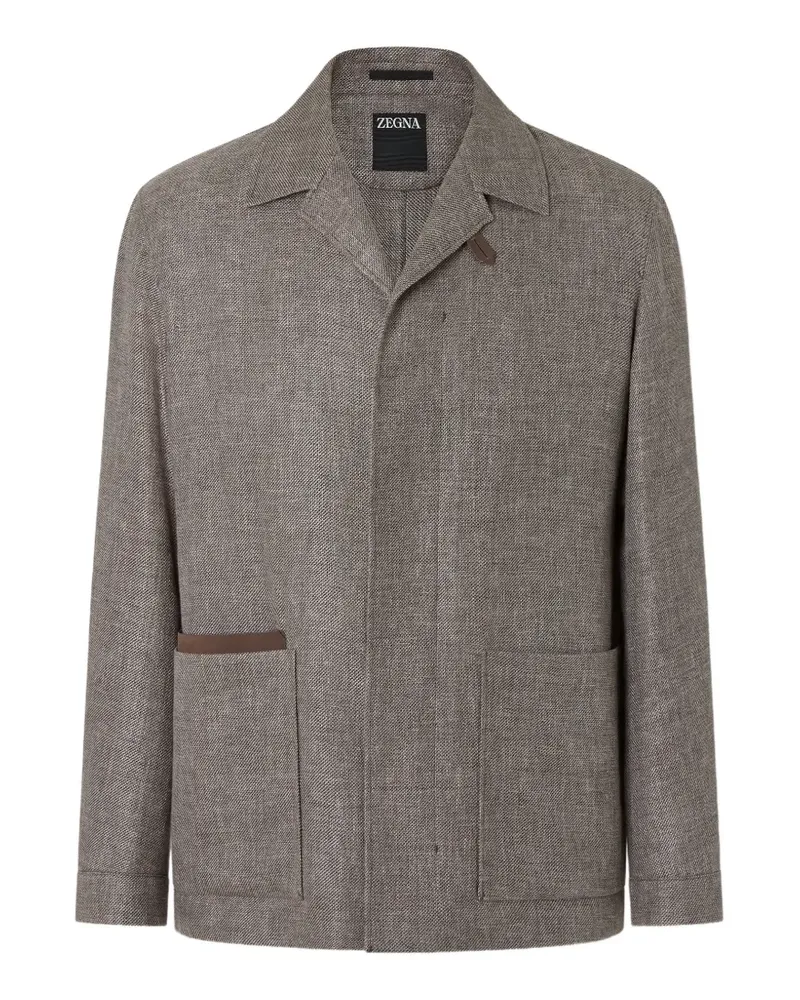 Ermenegildo Zegna Hemdjacke mit aufgesetzten Taschen - Grau Grau
