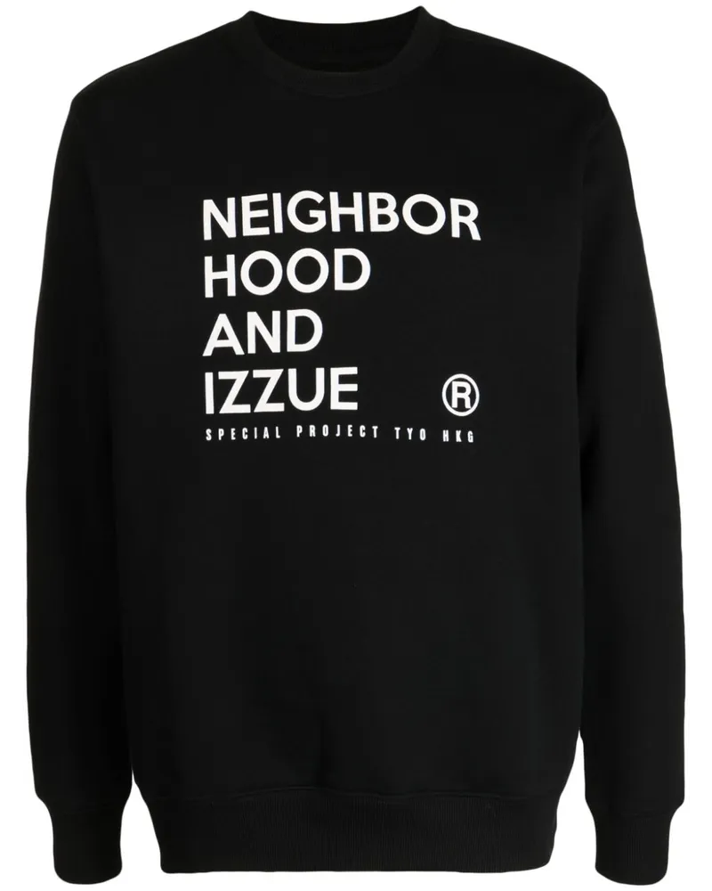 Izzue x Neighborhood Sweatshirt mit Logo-Print Schwarz