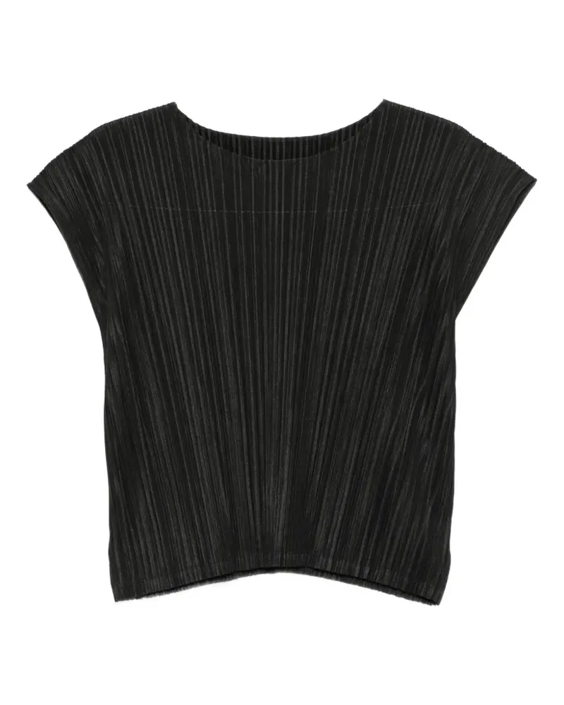 Issey Miyake Top mit Falten - Schwarz Schwarz