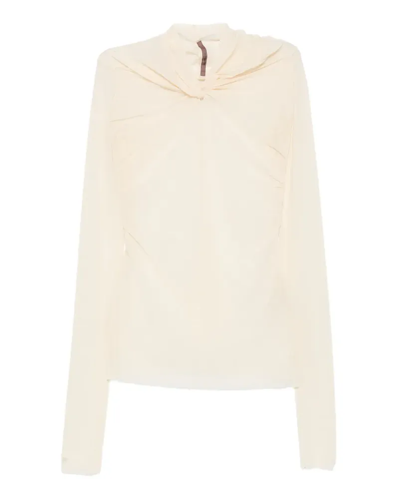 Rick Owens Lilies Kairo ruched long-sleeve top - Nude Nude