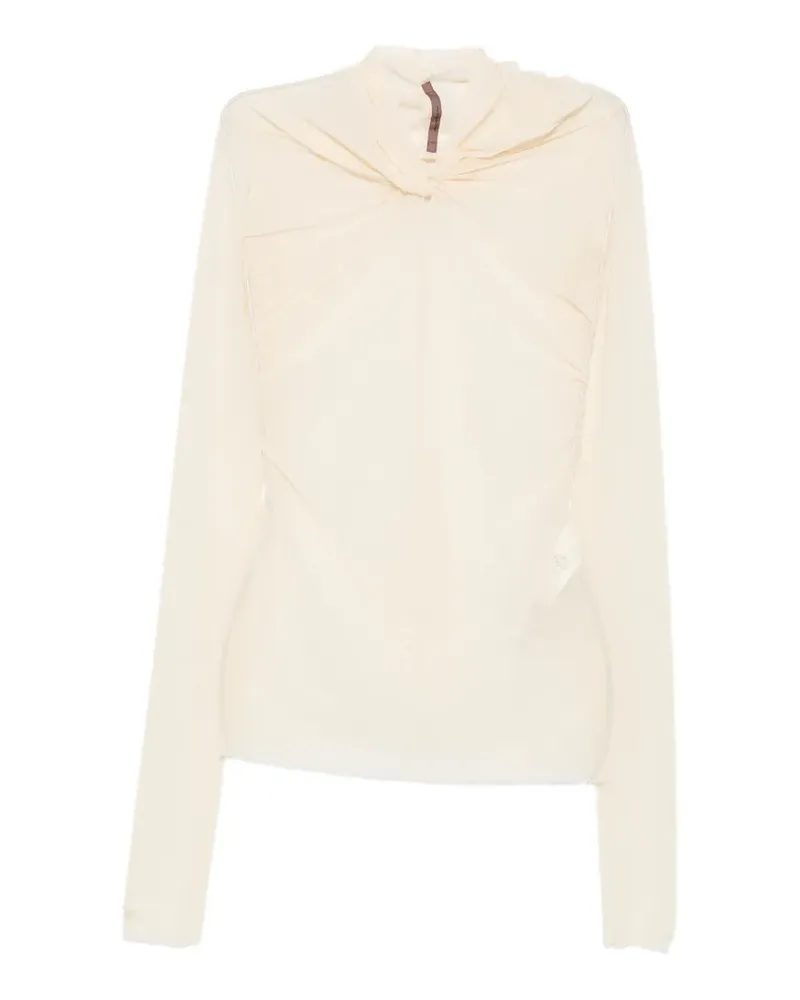 Rick Owens Lilies Kairo ruched long-sleeve top - Nude Nude
