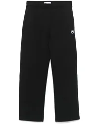 Marine Serre Fleece-Jogginghose mit Mond-Logo Schwarz