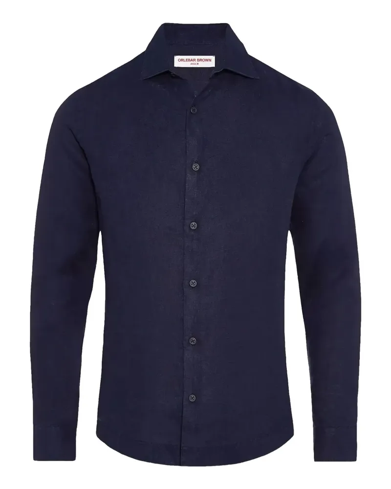 Orlebar Brown Giles Hemd aus Leinen - Blau Blau