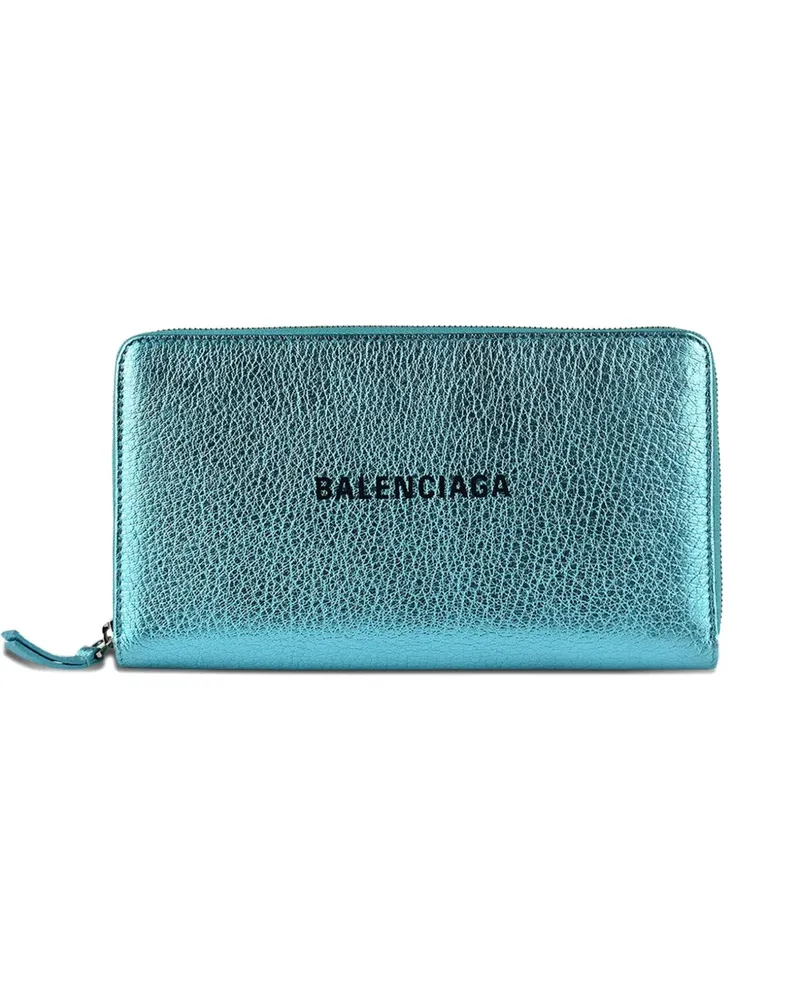 Balenciaga Portemonnaie mit Logo - Blau Blau