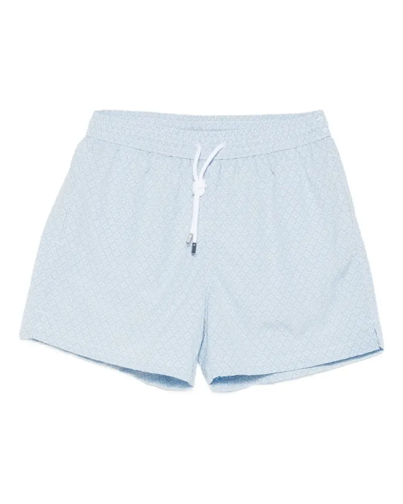 Fedeli Madeira Sakar-patterned swim shorts - Blau Blau
