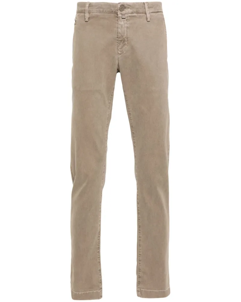 Jacob Cohën Bobby Hose mit Logo-Patch - Nude Nude