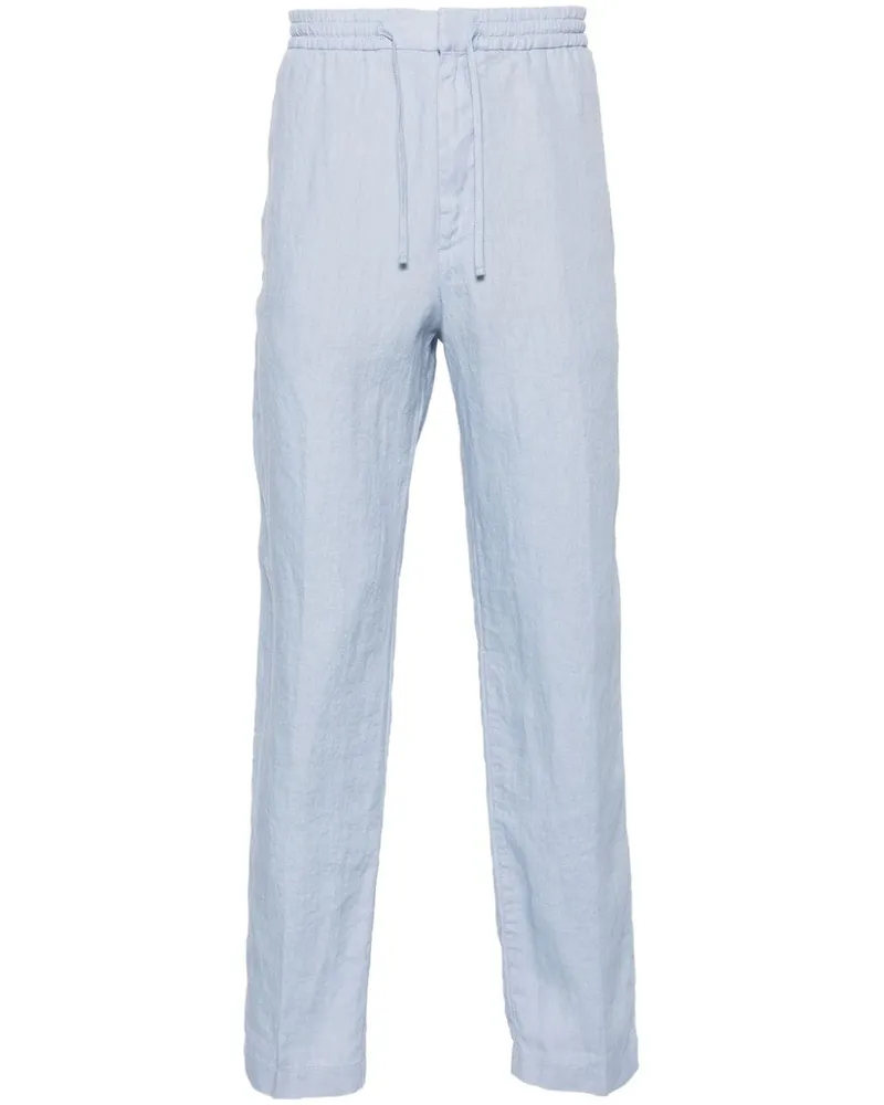 Canali Tapered-Hose aus Leinen - Blau Blau