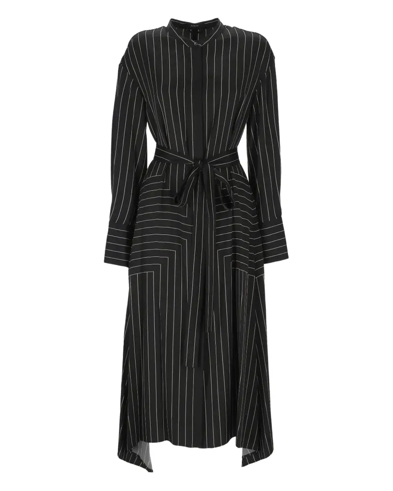 Joseph Gestreiftes Orlana Midikleid mit Gürtel - Schwarz Schwarz