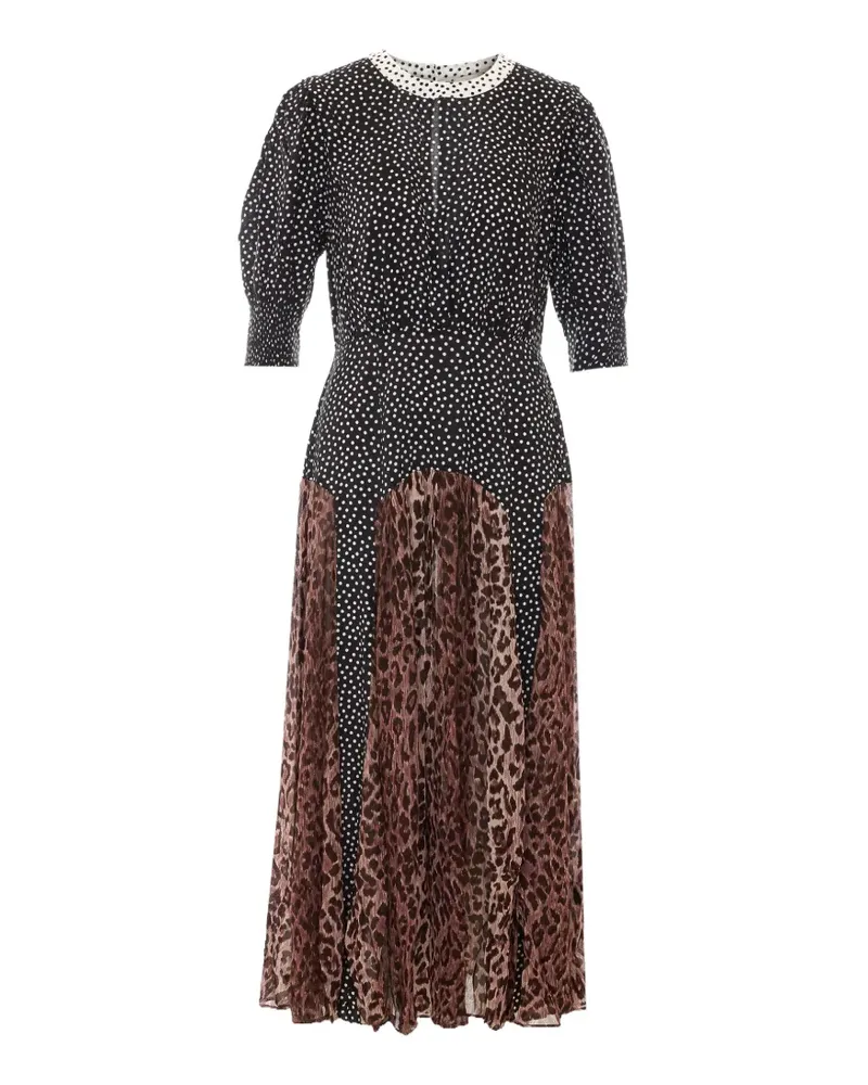 RIXO Maxikleid mit Leopardenprint - Schwarz Schwarz