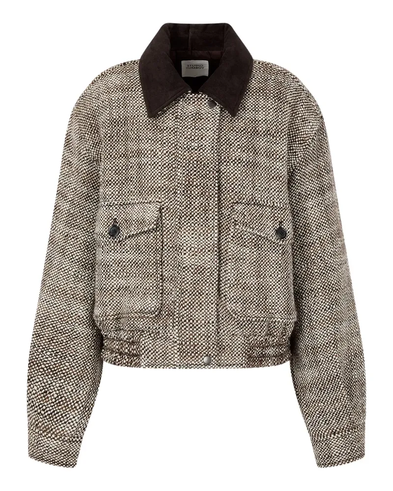 STUDIO TOMBOY corduroy-collar jacket - Nude Nude
