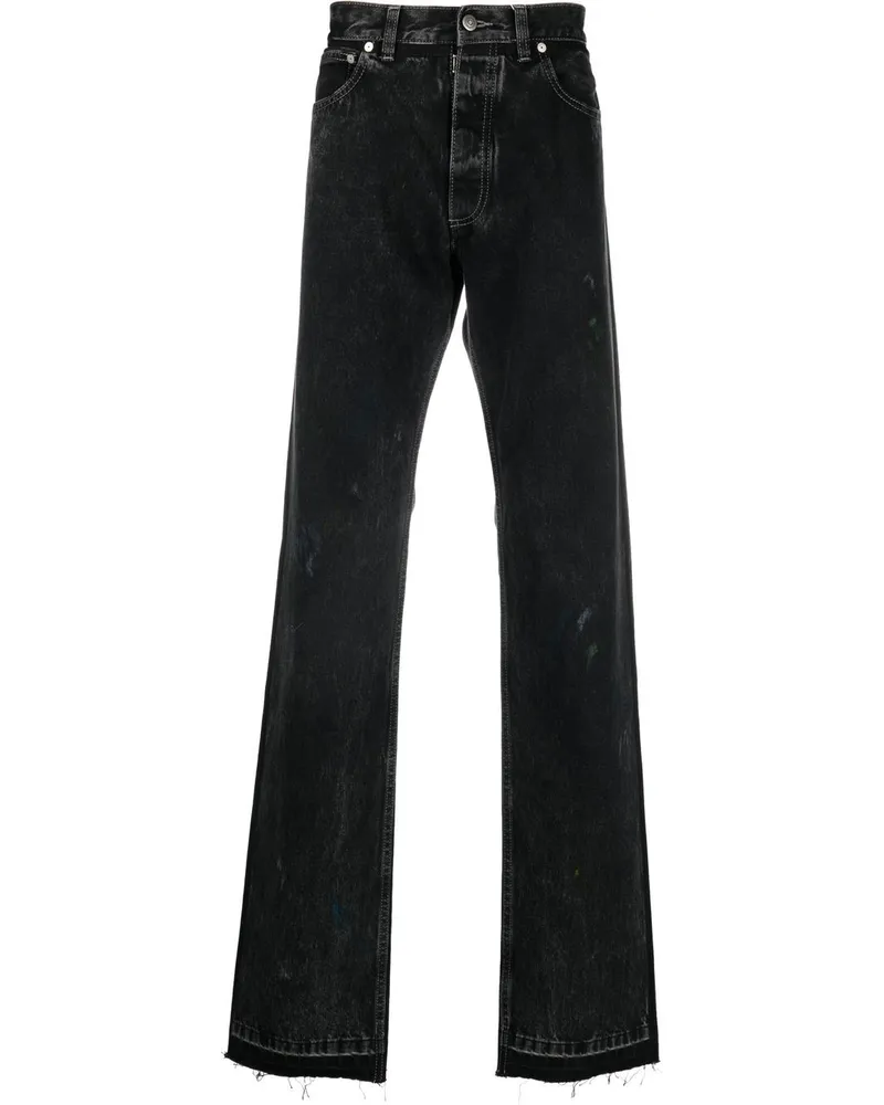 Maison Margiela Gerade Paint Jeans - Schwarz Schwarz