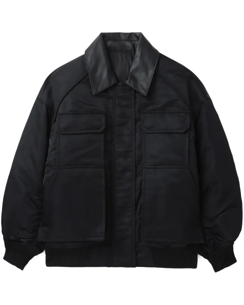 JUUN.J Bomberjacke mit gerafften Details - Schwarz Schwarz