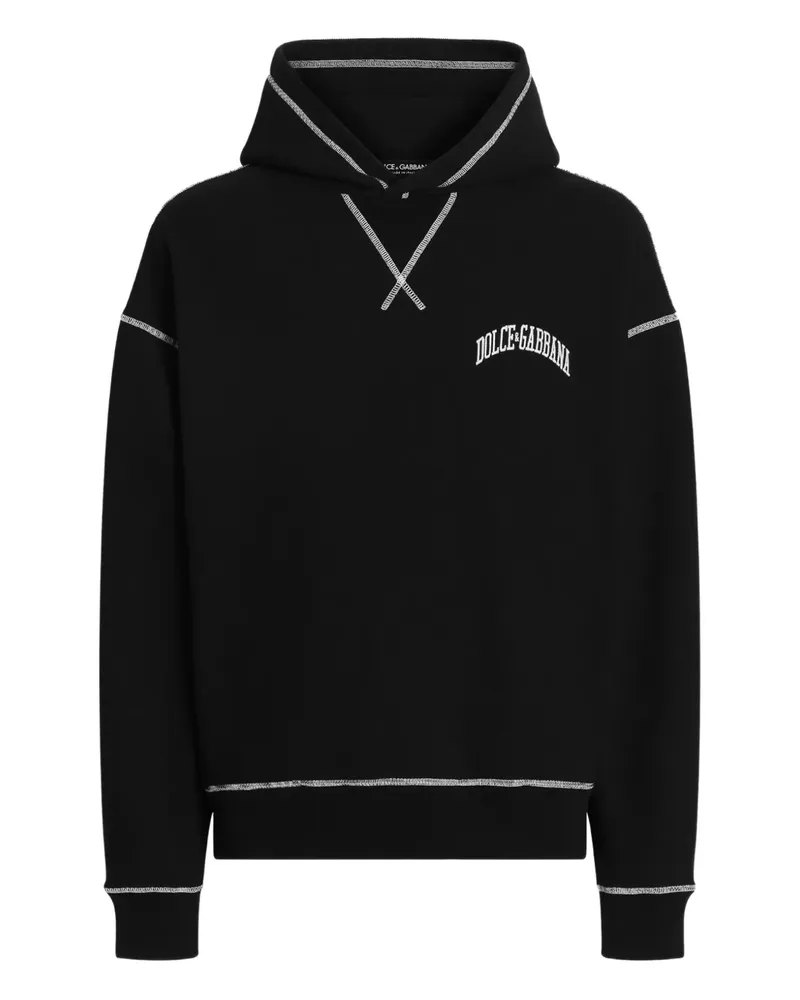 Dolce & Gabbana Hoodie mit Kontrastnähten - Schwarz Schwarz