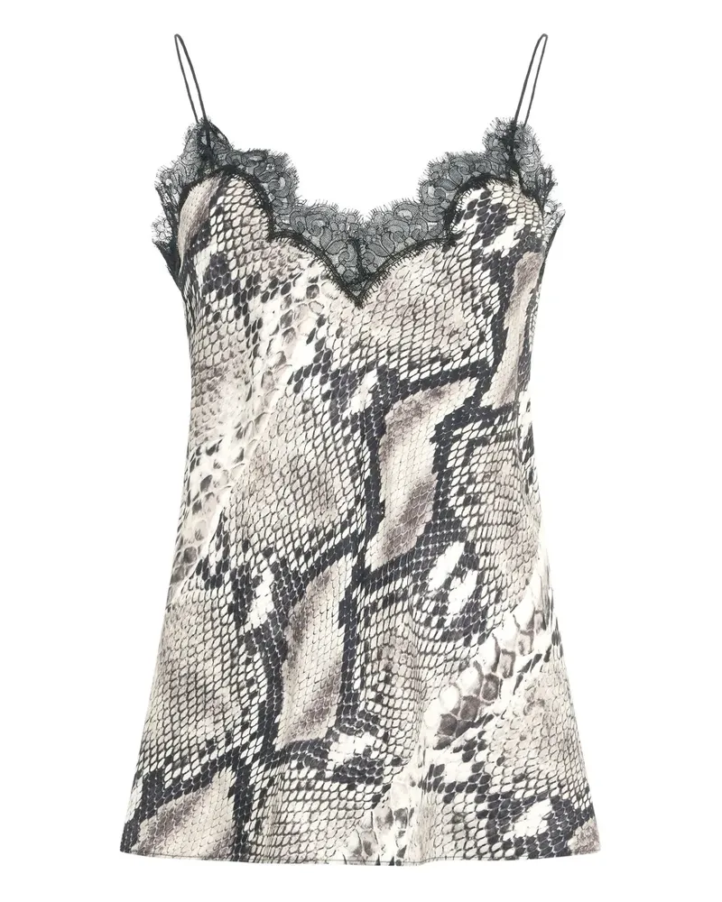 Roberto Cavalli Top mit Schlangen-Print - Grau Grau
