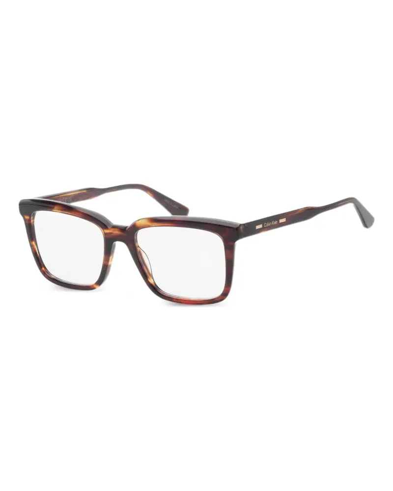Calvin Klein Eckige Brille in Schildpattoptik - Braun Braun