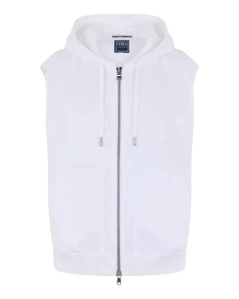 Fedeli sleeveless zip-up hoodie - Weiß Weiß