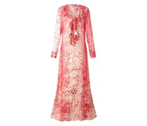 Midikleid mit Jaguar-Print - Rot