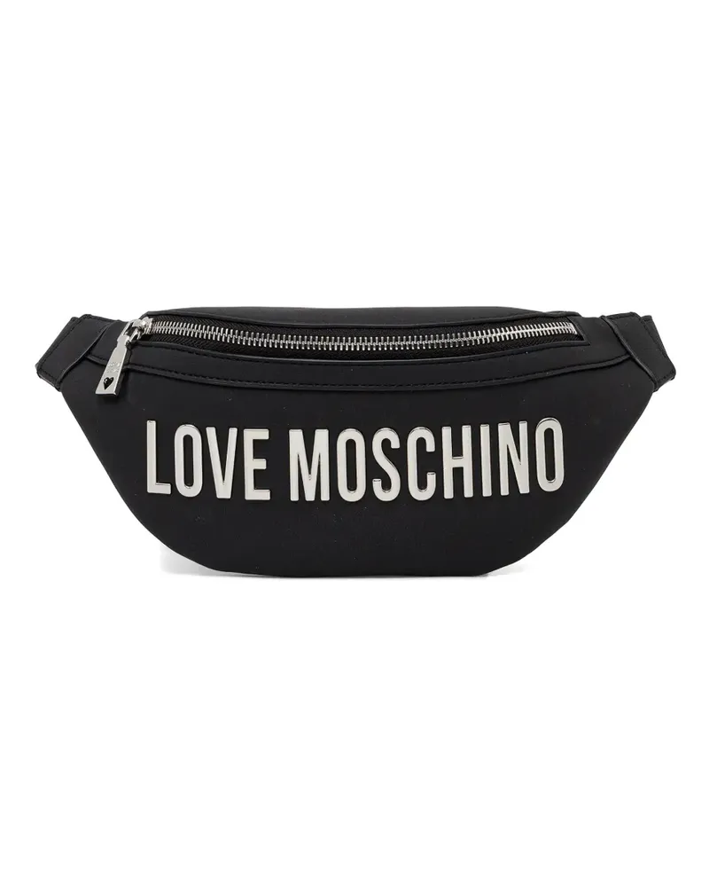 Moschino Mini Gürteltasche mit Logo - Schwarz Schwarz
