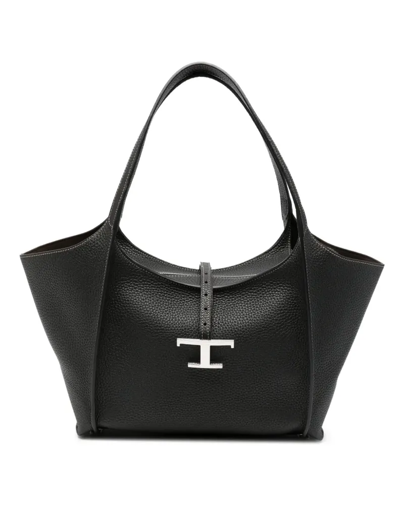 TOD'S T Timeless pebbled-leather tote bag - Schwarz Schwarz