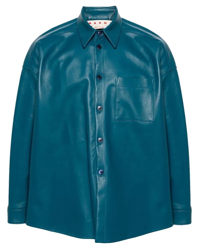 Marni Hemd aus Leder - Blau Blau