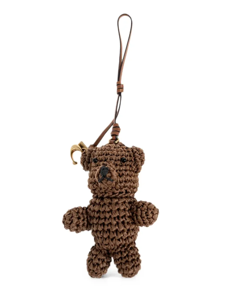 Coach Gewebter Teddy-Taschenanhänger - Braun Braun
