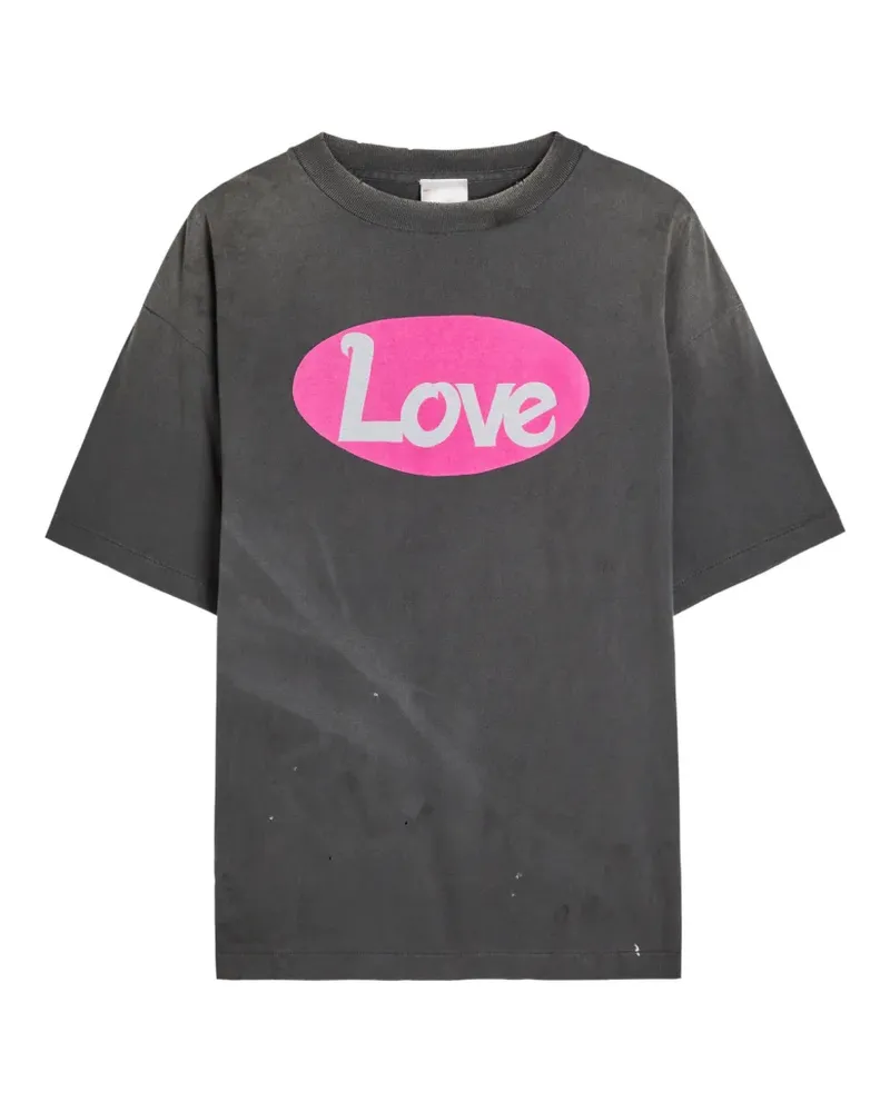 SAINT MXXXXXX T-Shirt mit Totenkopf-Print - Schwarz Schwarz