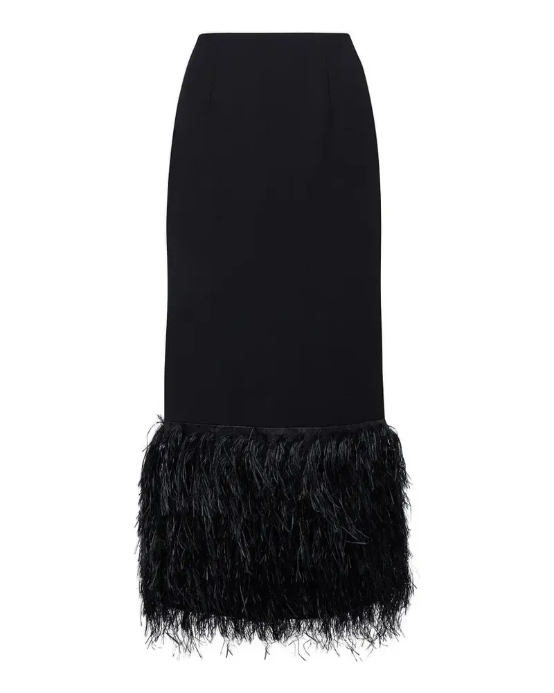 Roksanda Ilincic Zari midi feather-trim skirt - Schwarz Schwarz
